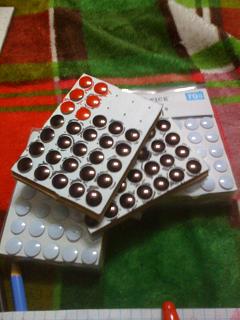 Prep your tacs. I color mine with sharpie markers. They dont 'streak' much. I also use plain old white tacs so the colors dont get all wonky which can happen when you try to color over another color, or a metallic base.