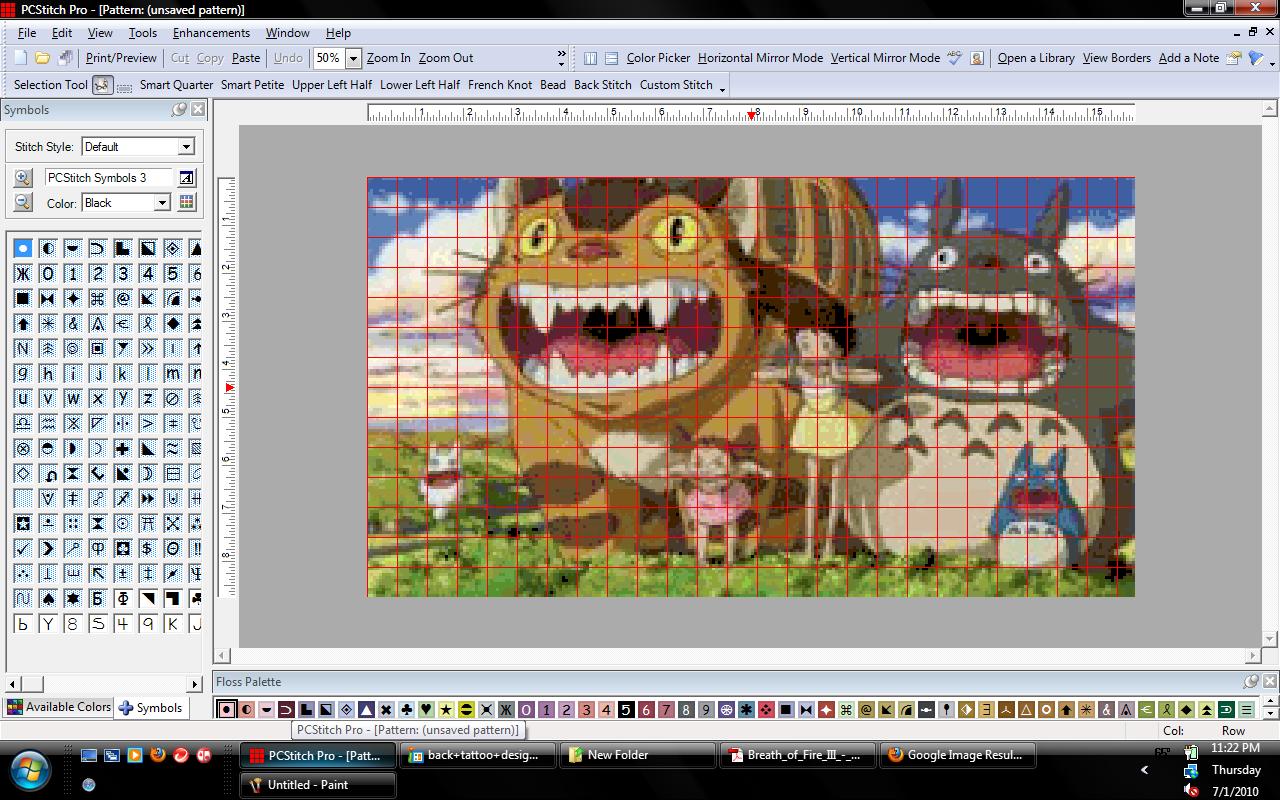 picture of pattern on pc stitch screen