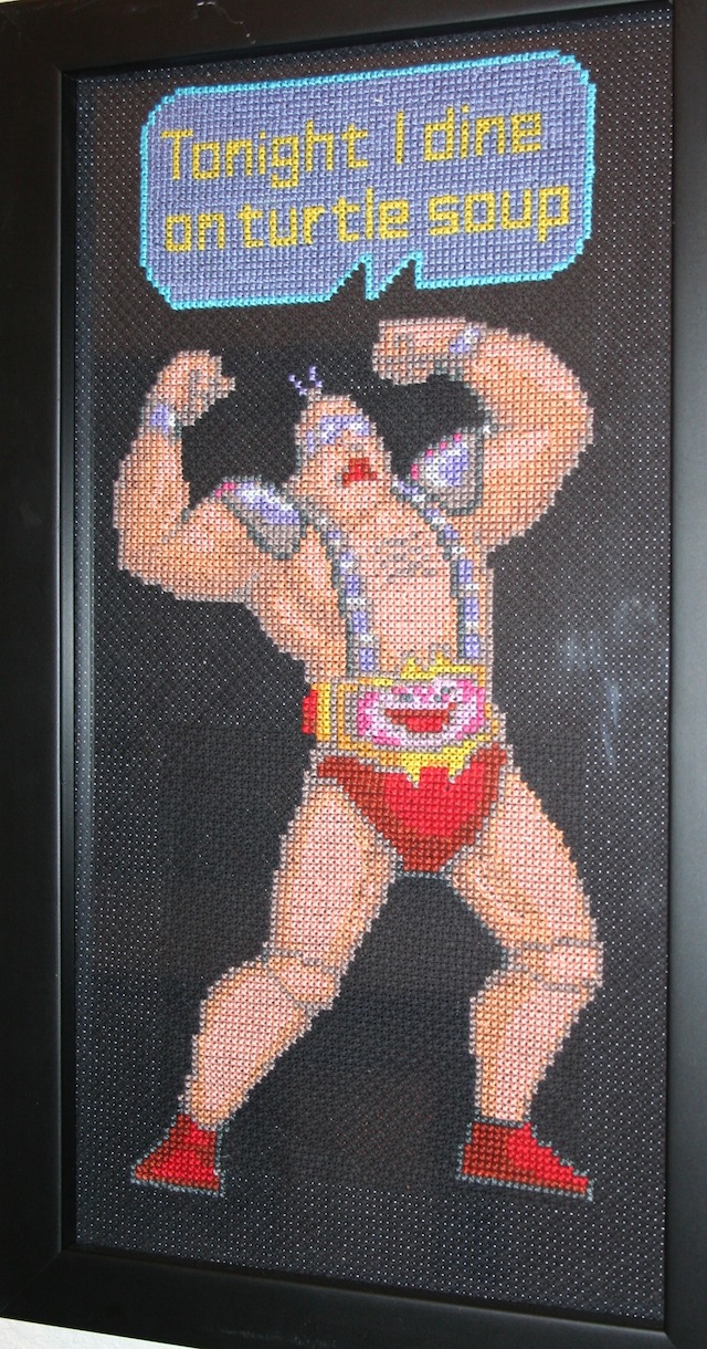 Completed Stitching Hanging Proudly on a Wall