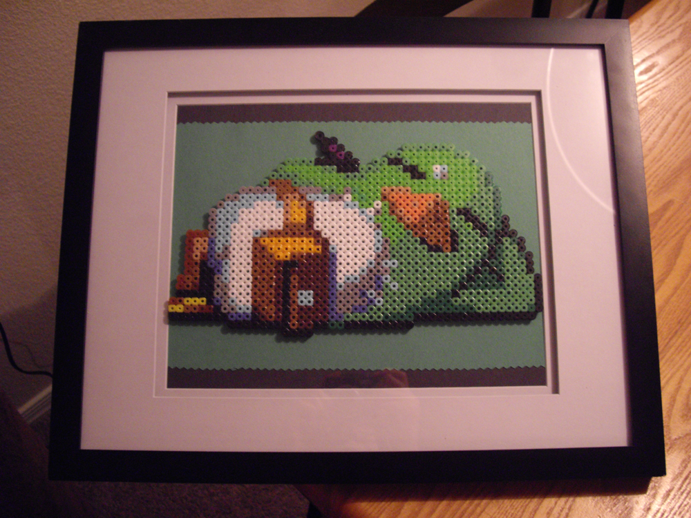 This is a green Prinny laying down from Disgaea. It was a gift for my boyfriend's sister for her 16th birthday.